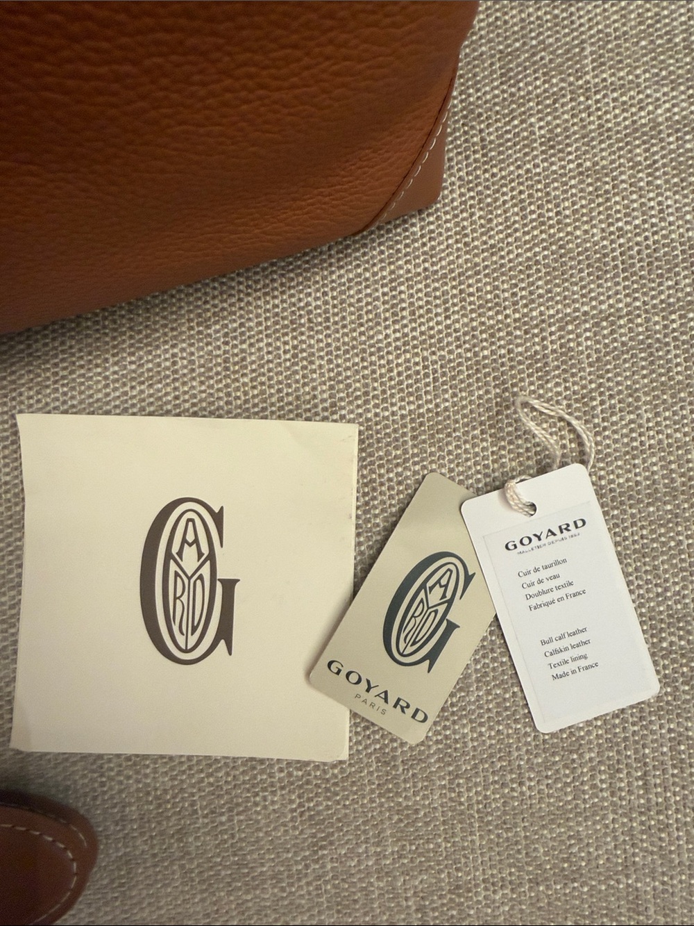 Goyard Pebbled Leather Tote in Cognac - Picture 5 of 5